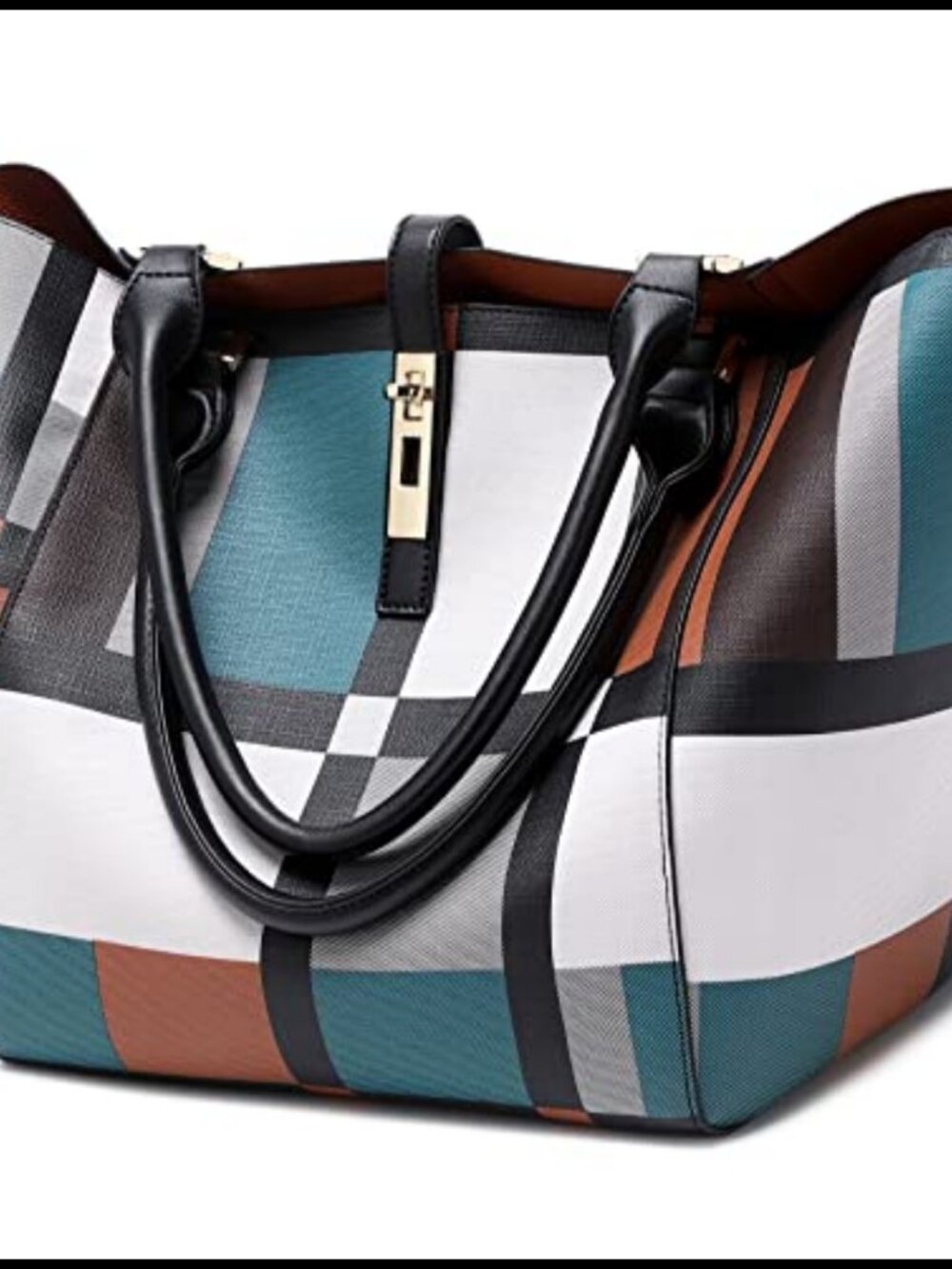 Large Work Tote Bag for Women PU Leather Bucket Purse Shoulder Handbag